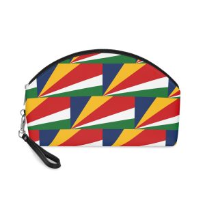 Seychelles National Flag Multicolor Diagonal Stripes Blue Yellow Red White Green Makeup Bag