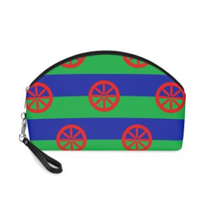 Eightspoked Wheel Flag Hungarian Romanies Ethnic Banner Romani Heritage Hungarian Makeup Bag