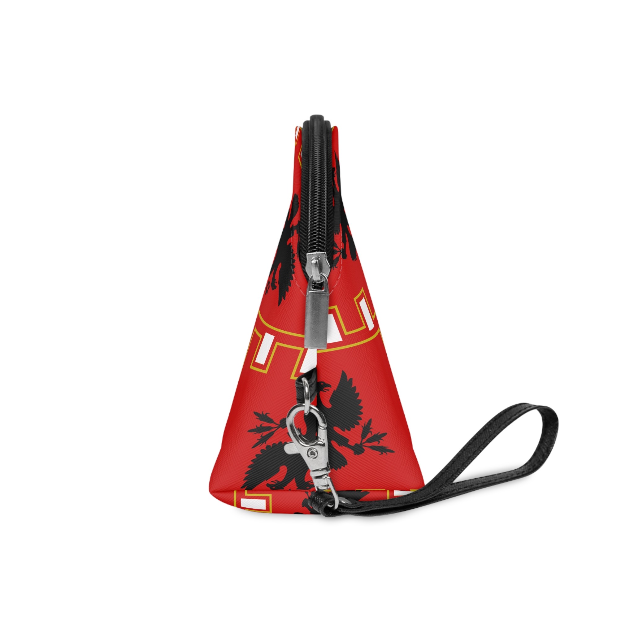 Flag Piana Degli Albanesi Sicily Historical Arbereshe Albanian Community Flag Red With Black Doubleh Makeup Bag - Image 3