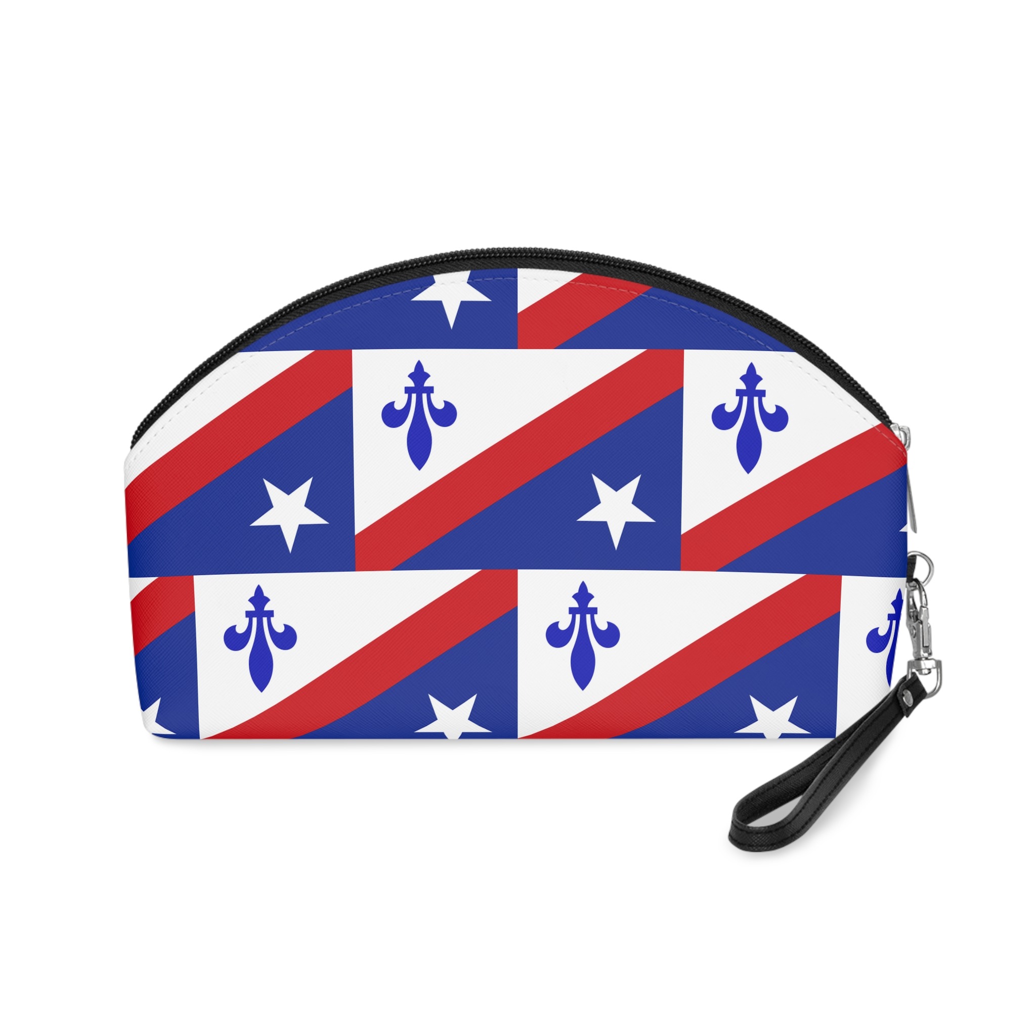 Drapeau Francoamericain Frenchamerican Tricolor Flag Symbol Francophone Comm Makeup Bag - Image 2