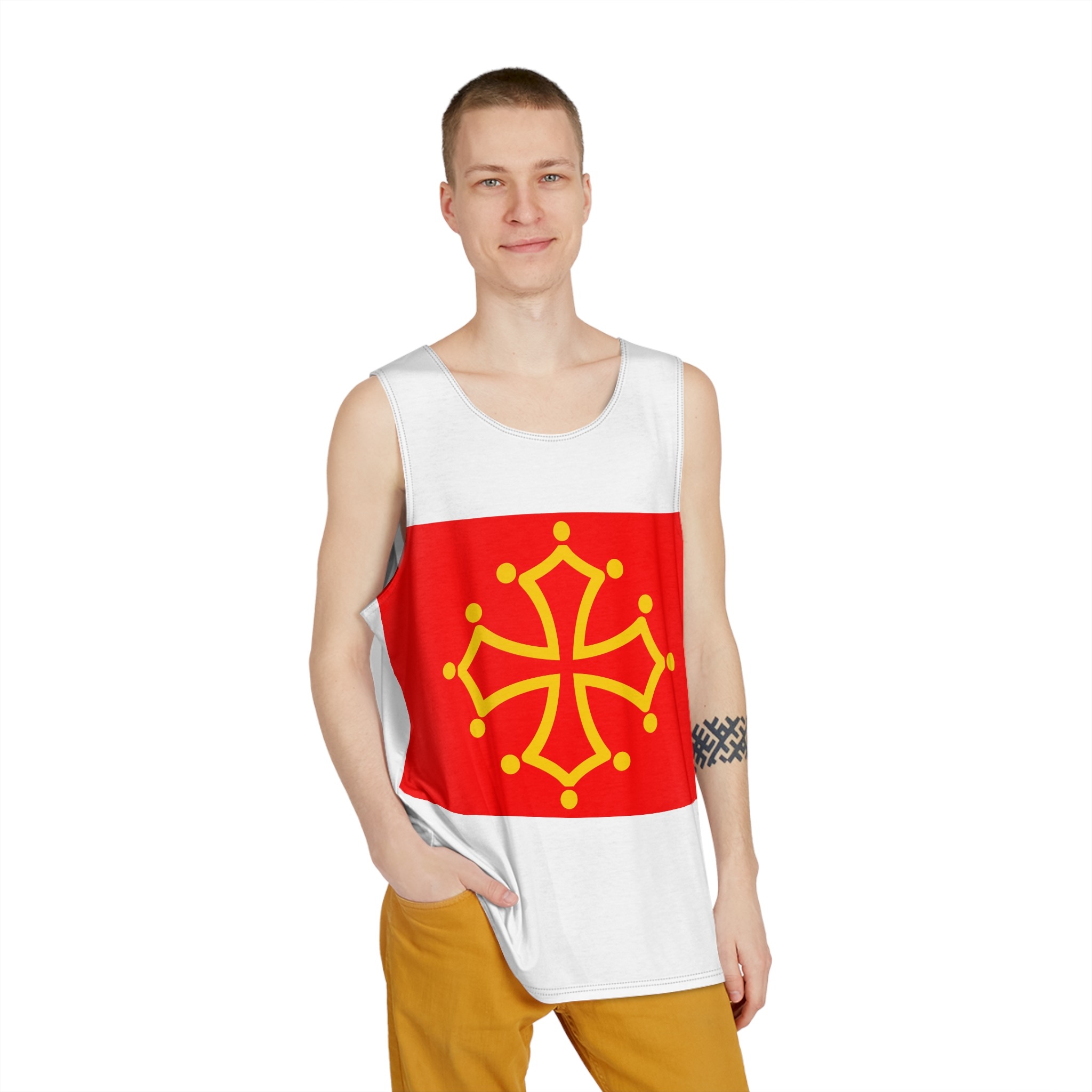 Flag of Midi Pyrenees Mens Tank Aop - Image 3
