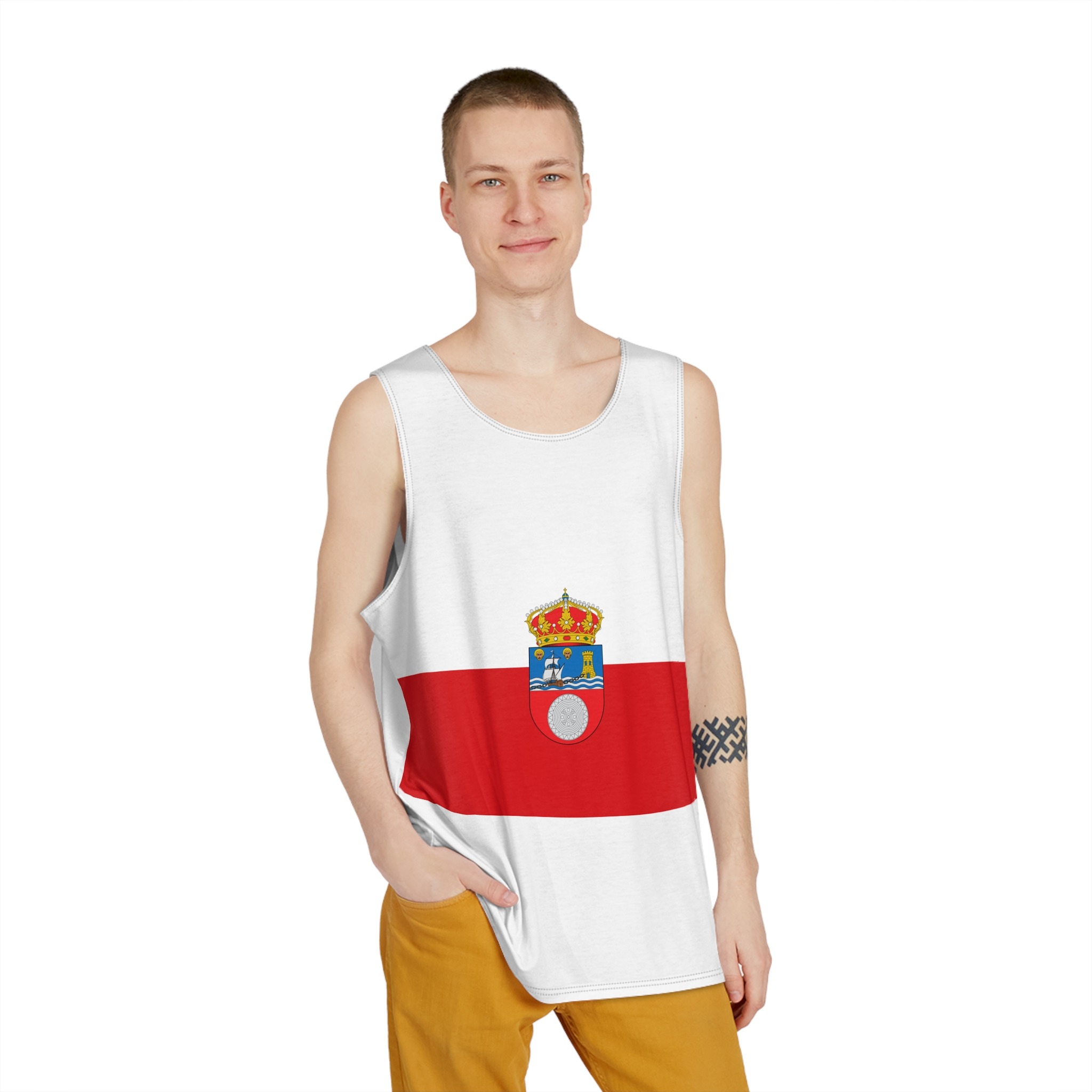 Flag of Cantabria Mens Tank Aop - Image 3