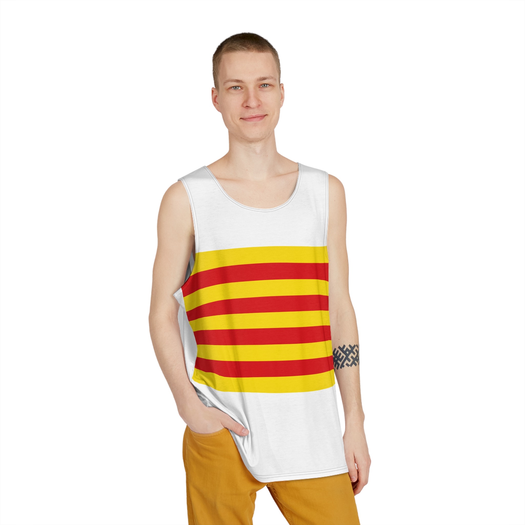 Flag of Catalonia Mens Tank Aop - Image 3