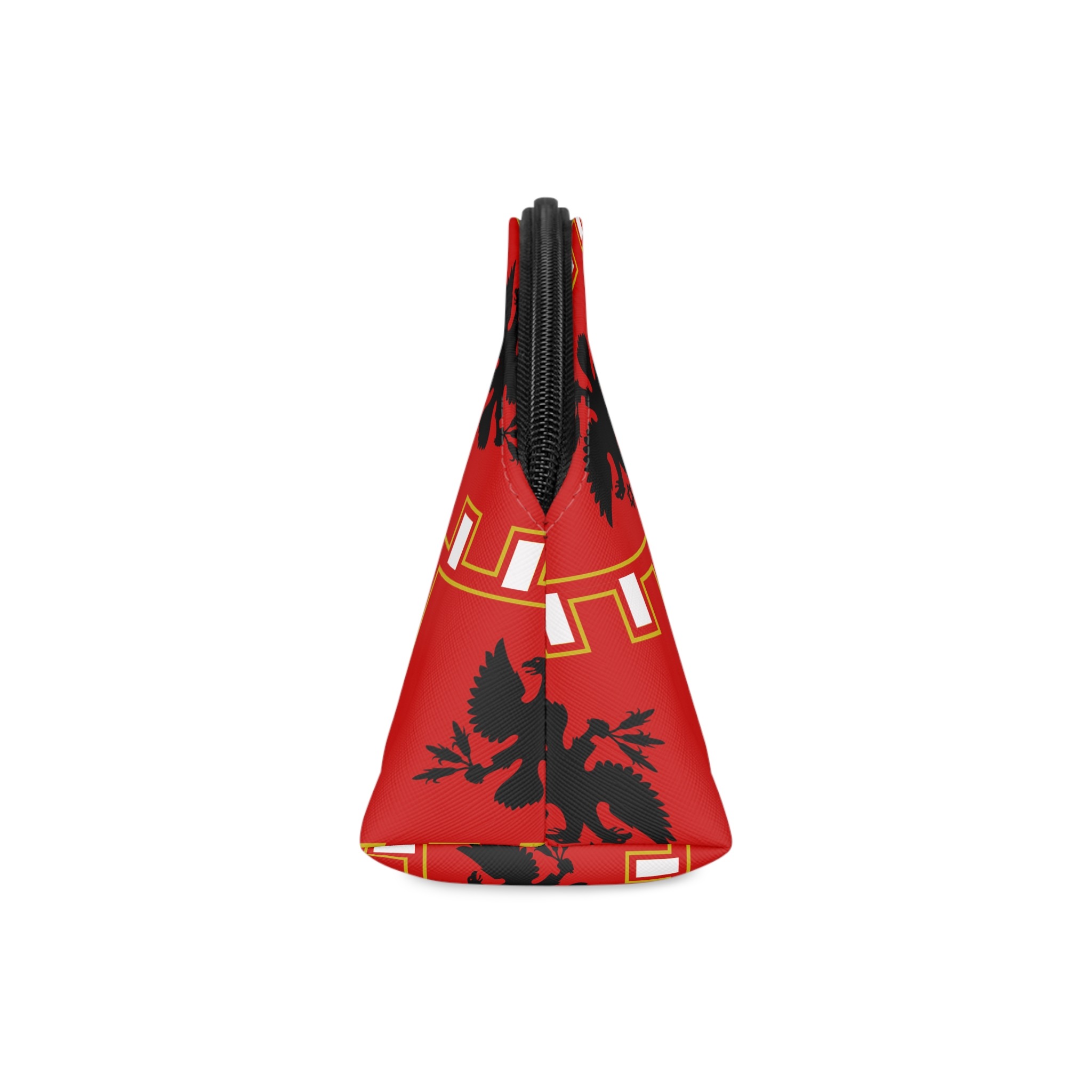 Flag Piana Degli Albanesi Sicily Historical Arbereshe Albanian Community Flag Red With Black Doubleh Makeup Bag - Image 4