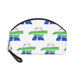 Flag Nunatsiavut Inuit Selfgovernment Banner With Inuksuk Emblem White Blue Green Stripes Symbol Lab Makeup Bag