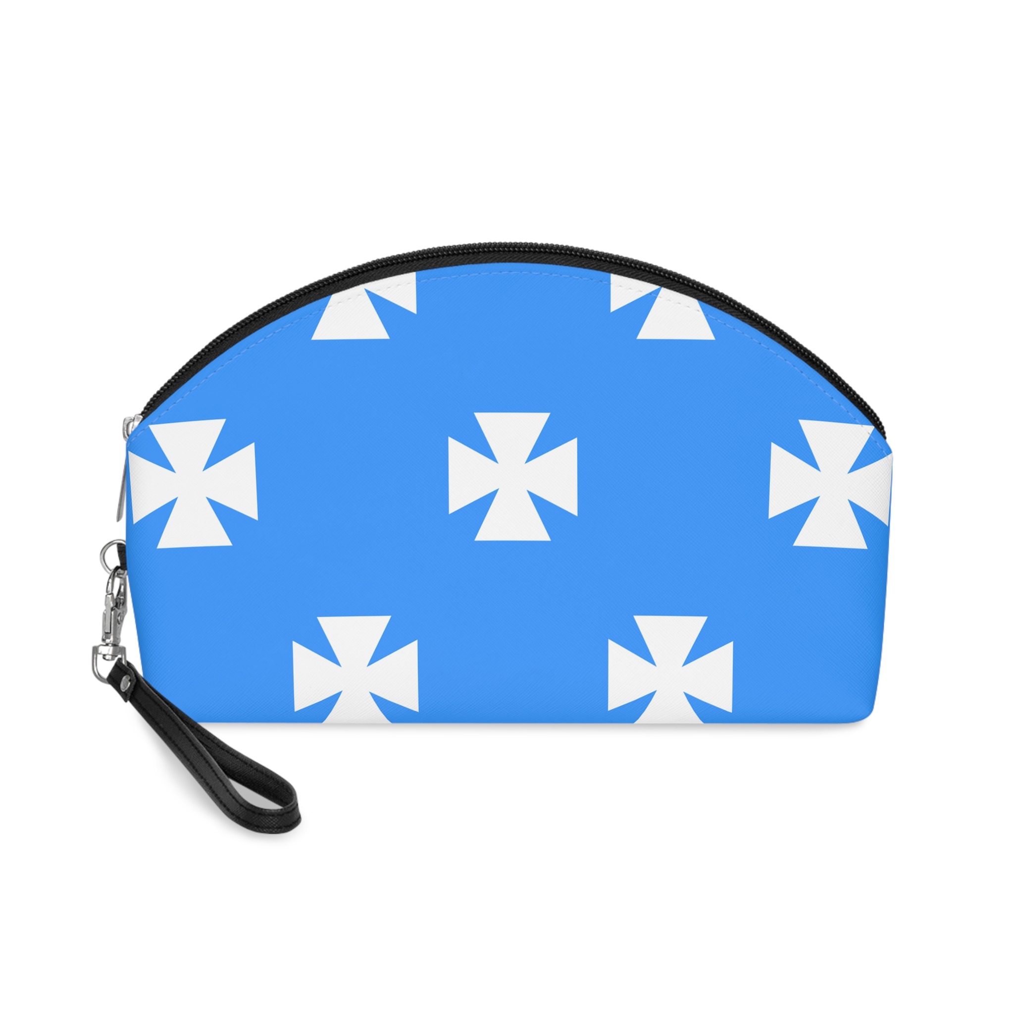 Blue White Flag With Cross It Makeup Bag