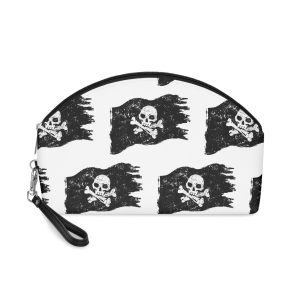 Pirate Flag Monochrome Vintage Emblem Makeup Bag