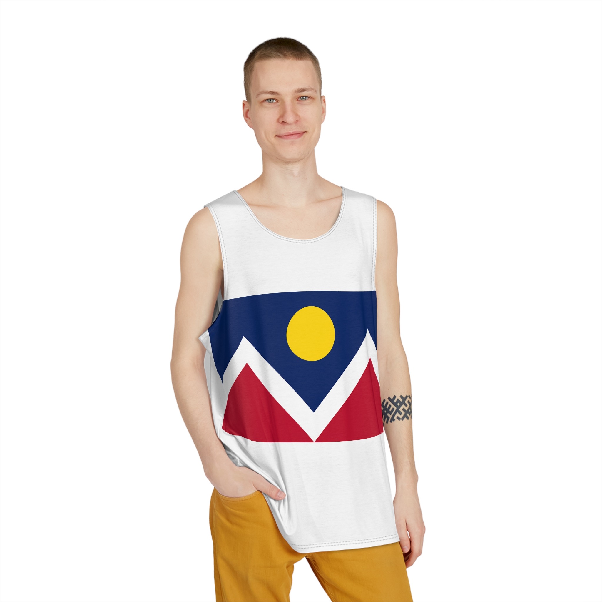 Flag of Denver, Colorado Mens Tank Aop - Image 3