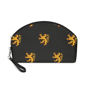 Banner Duchy Brabant Medieval Heraldic Flag Golden Lion Black Historic Brabant Symbol Makeup Bag