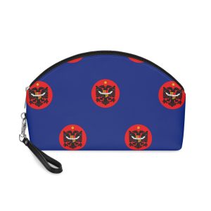 Flag Dardania Blue Field With Golden Double Headed Eagle Sun Albanian Herita Makeup Bag