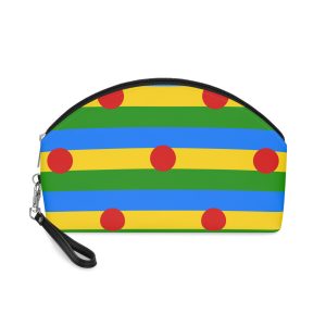 Flag Palaung Taang Ethnic Banner With Blueyellowgreen Stripes Red Sun Symbol Taang Makeup Bag
