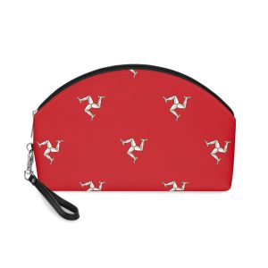 Flag Isle Man Red Flag With Triskelion Three Legs Manx National Symbol Makeup Bag