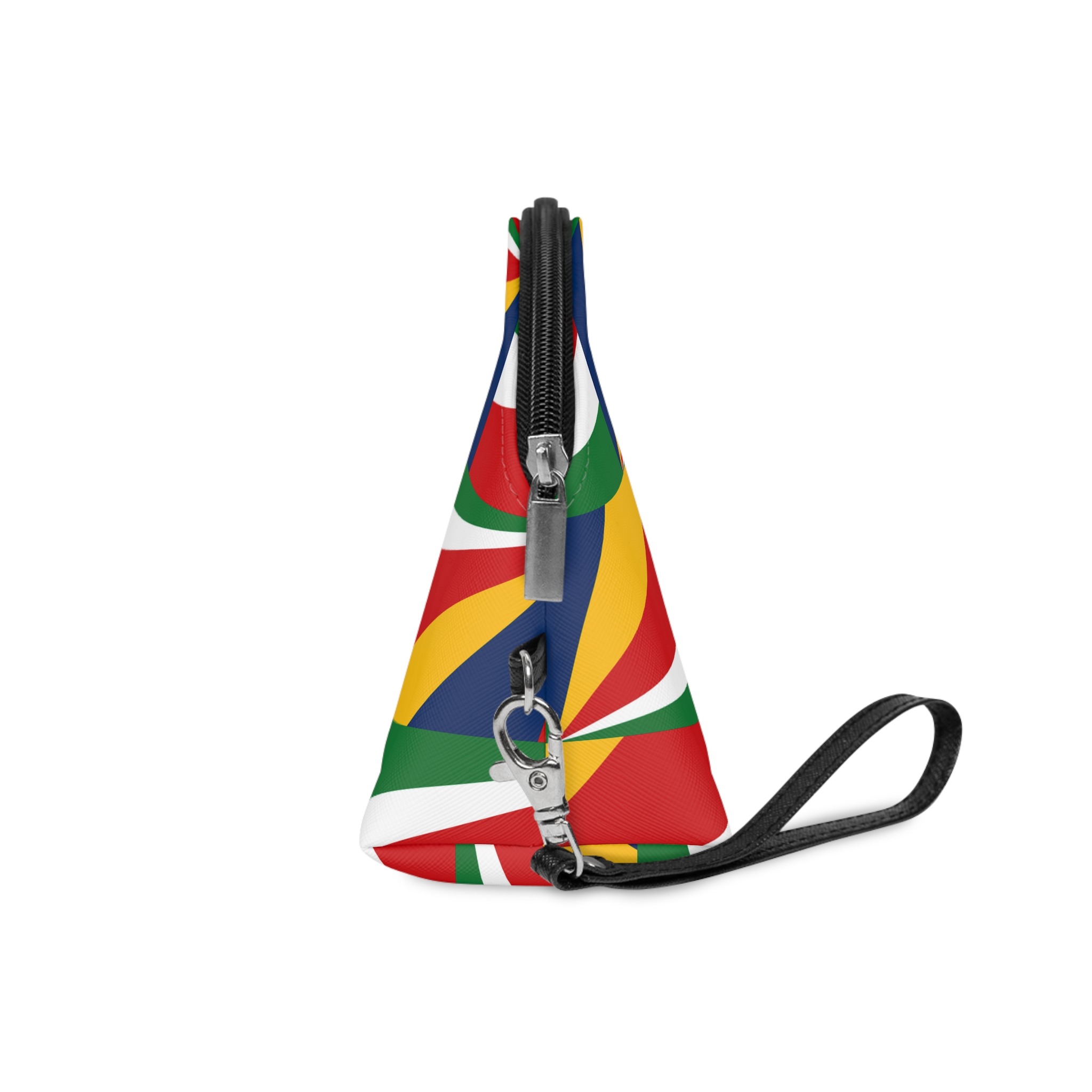 Seychelles National Flag Multicolor Diagonal Stripes Blue Yellow Red White Green Makeup Bag - Image 3