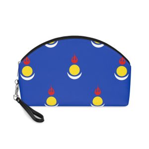 Flag Inner Mongolian Peoples Party Blue Banner With Soyombo Horse Symbol Mongol Unity Makeup Bag