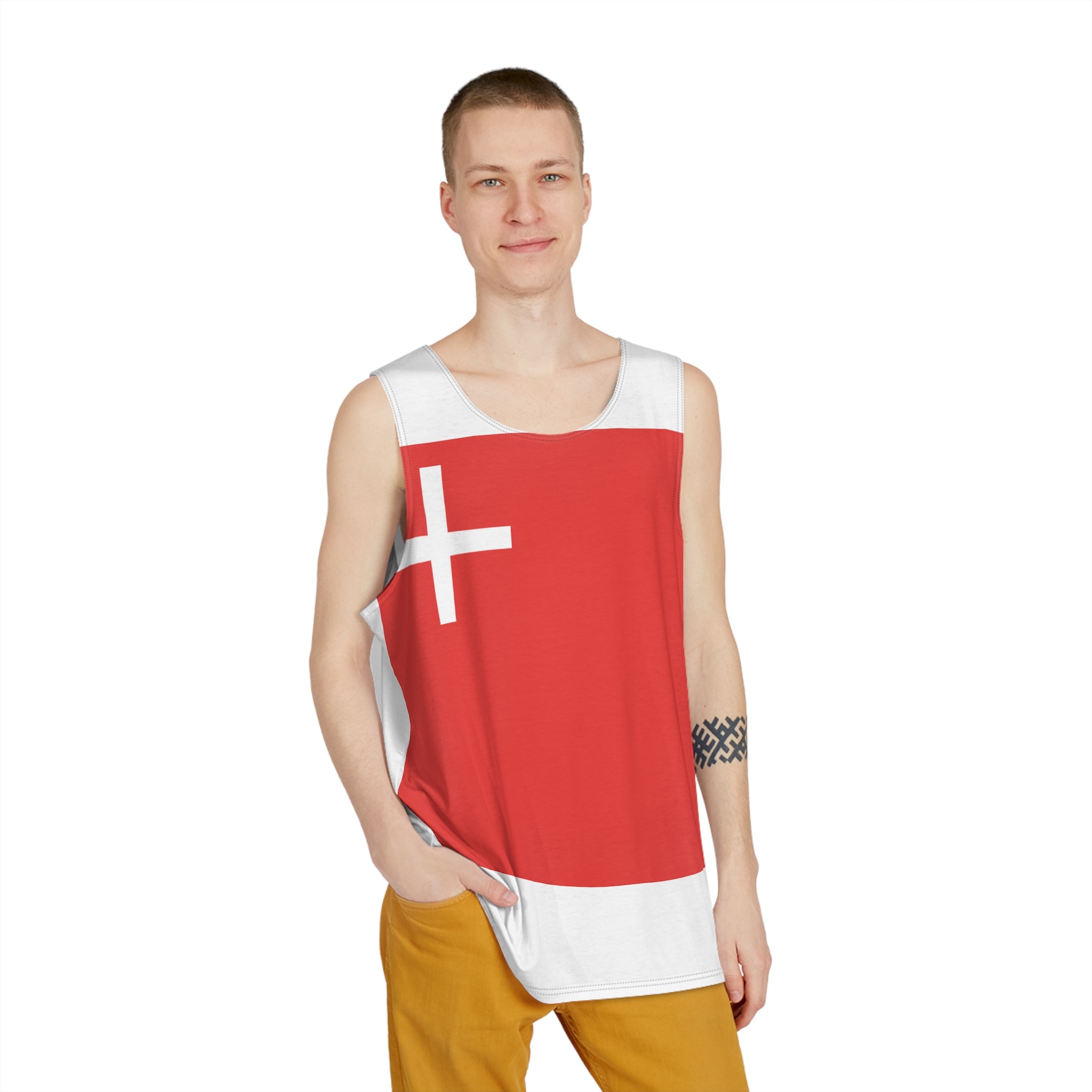 Flag of Canton of Schwyz Mens Tank Aop - Image 3