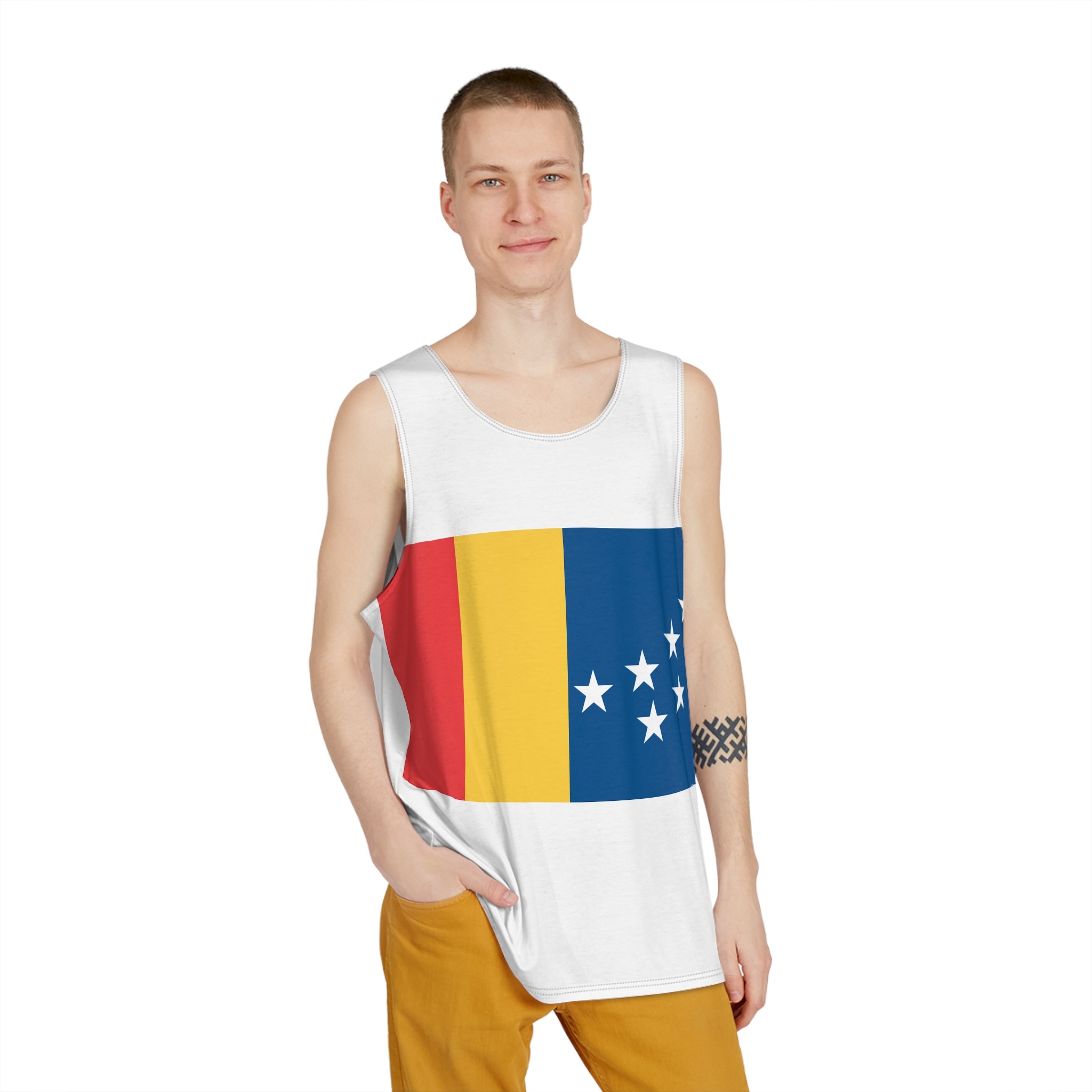 Flag of Durham, North Carolina Mens Tank Aop - Image 3