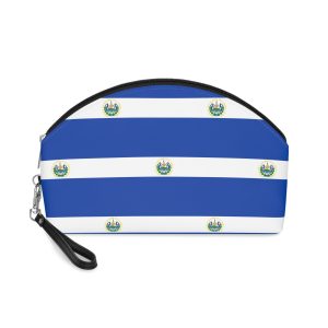 Flag El Salvador Blue White Horizontal Stripes With National Coat Arms Central American Makeup Bag