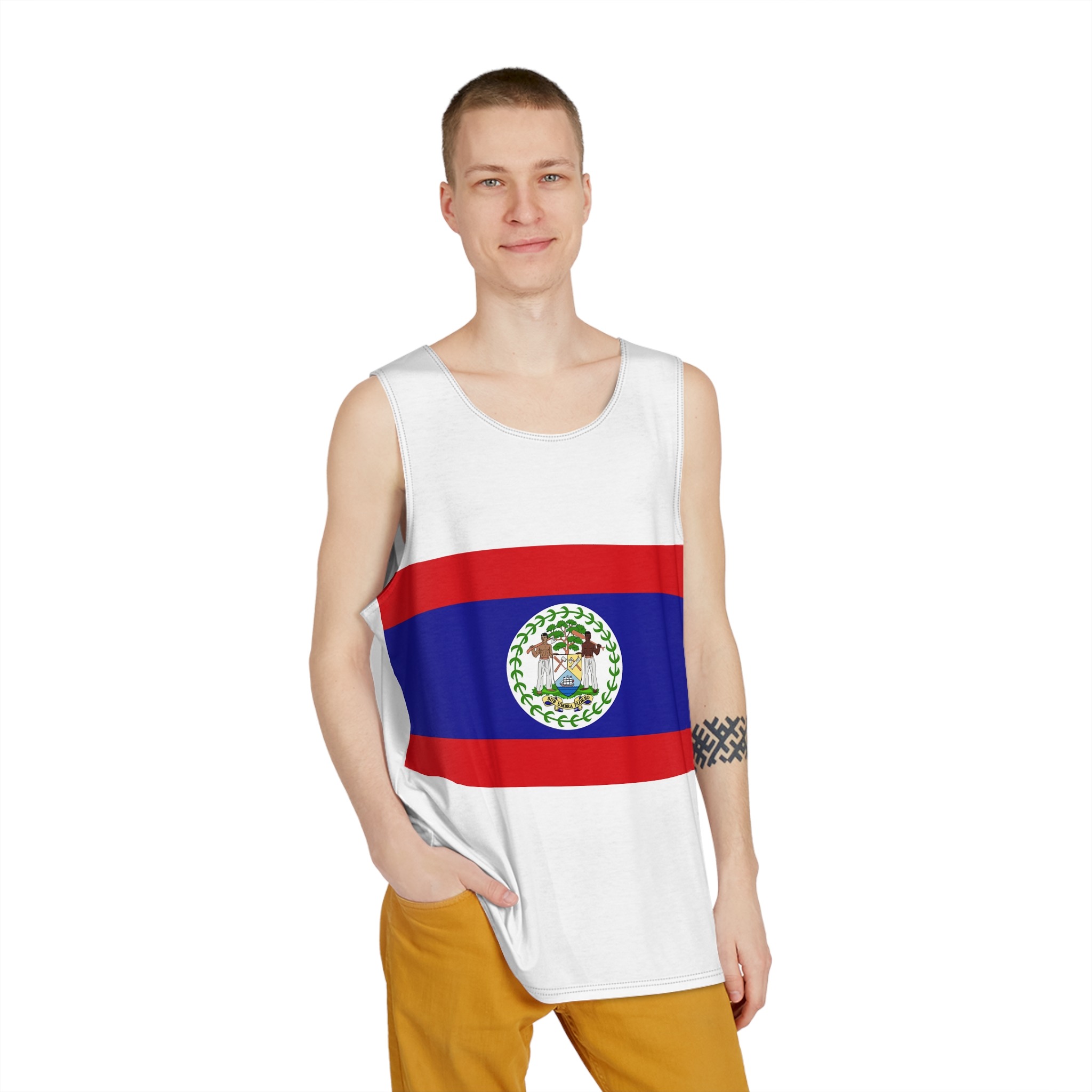 Belize Flag Mens Tank Aop - Image 3