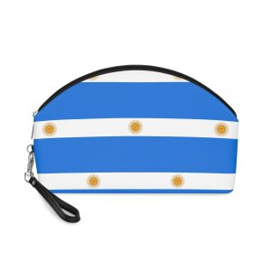 Flag Argentina Light Blue White Horizontal Stripes With Sun May Symbol Argentine Makeup Bag