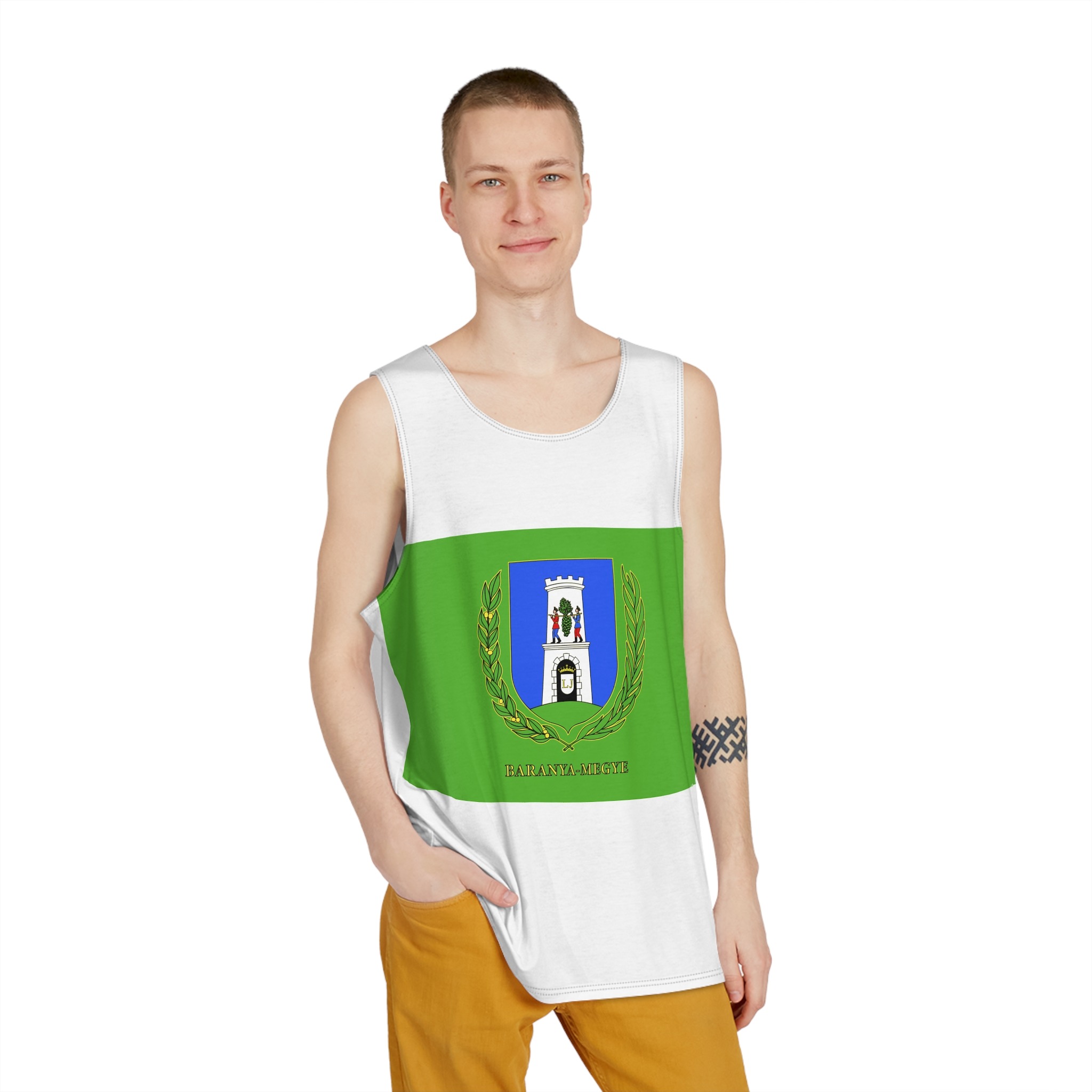 Flag of Baranya County Mens Tank Aop - Image 3