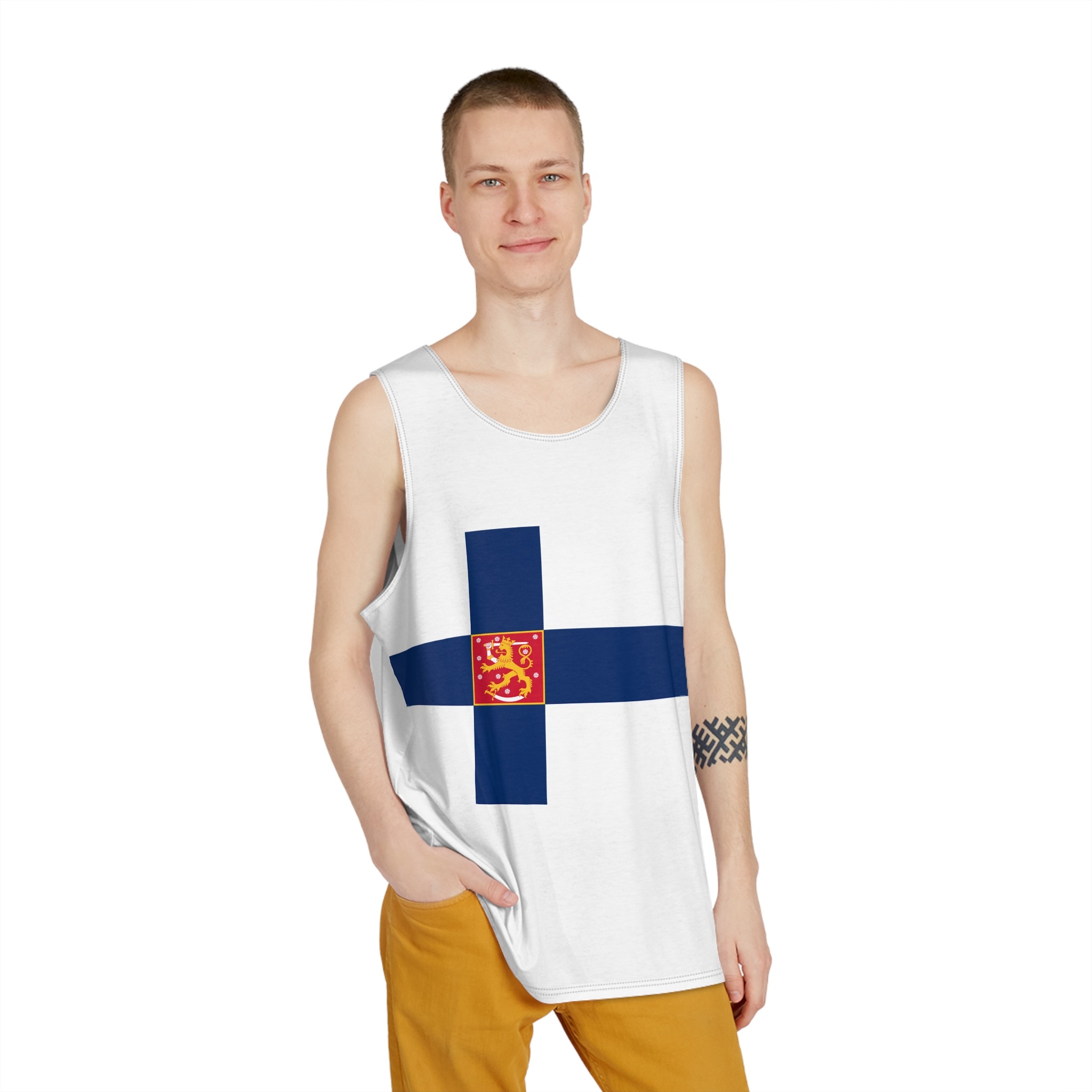 Flag of Finland (state) Mens Tank Aop - Image 3