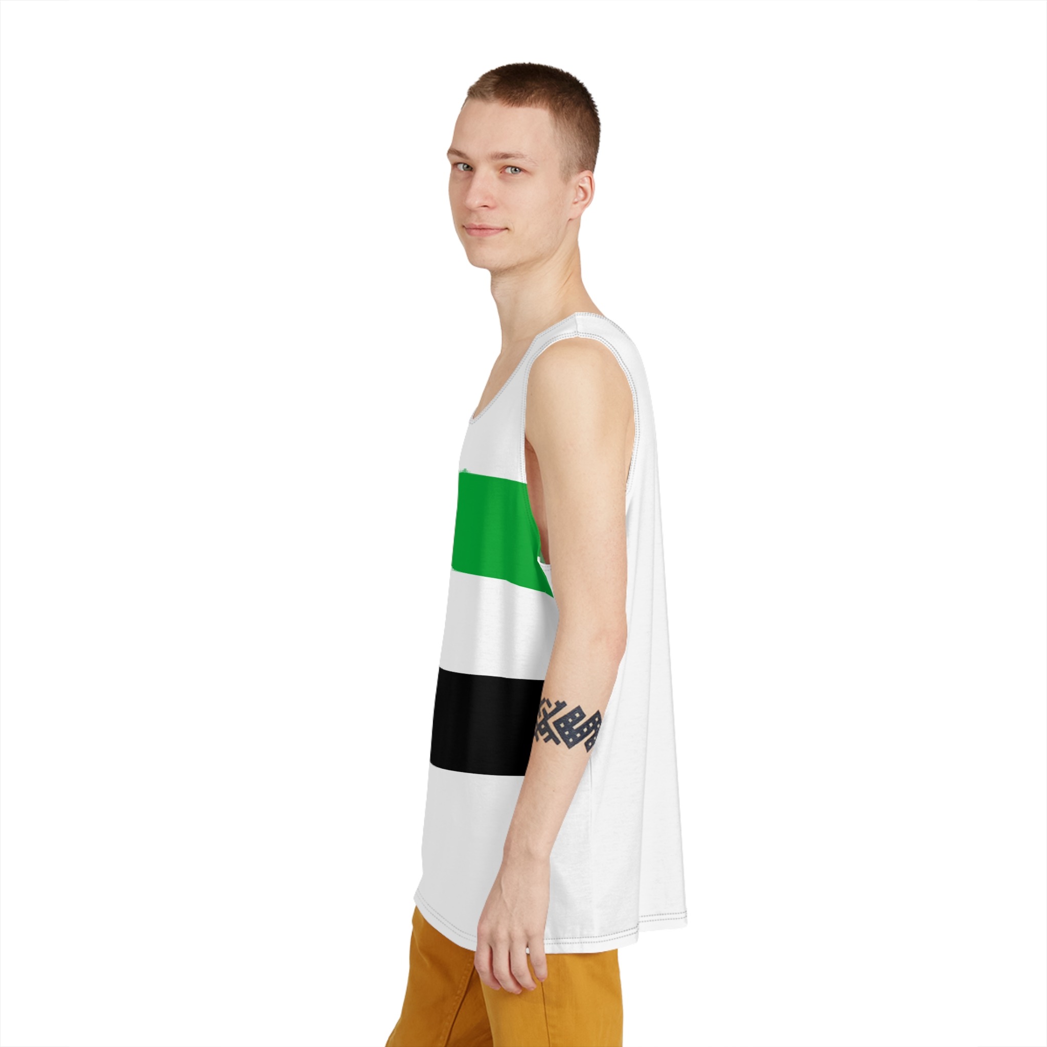 Flag of Extremadura, Spain (with Coat of Arms) Mens Tank Aop