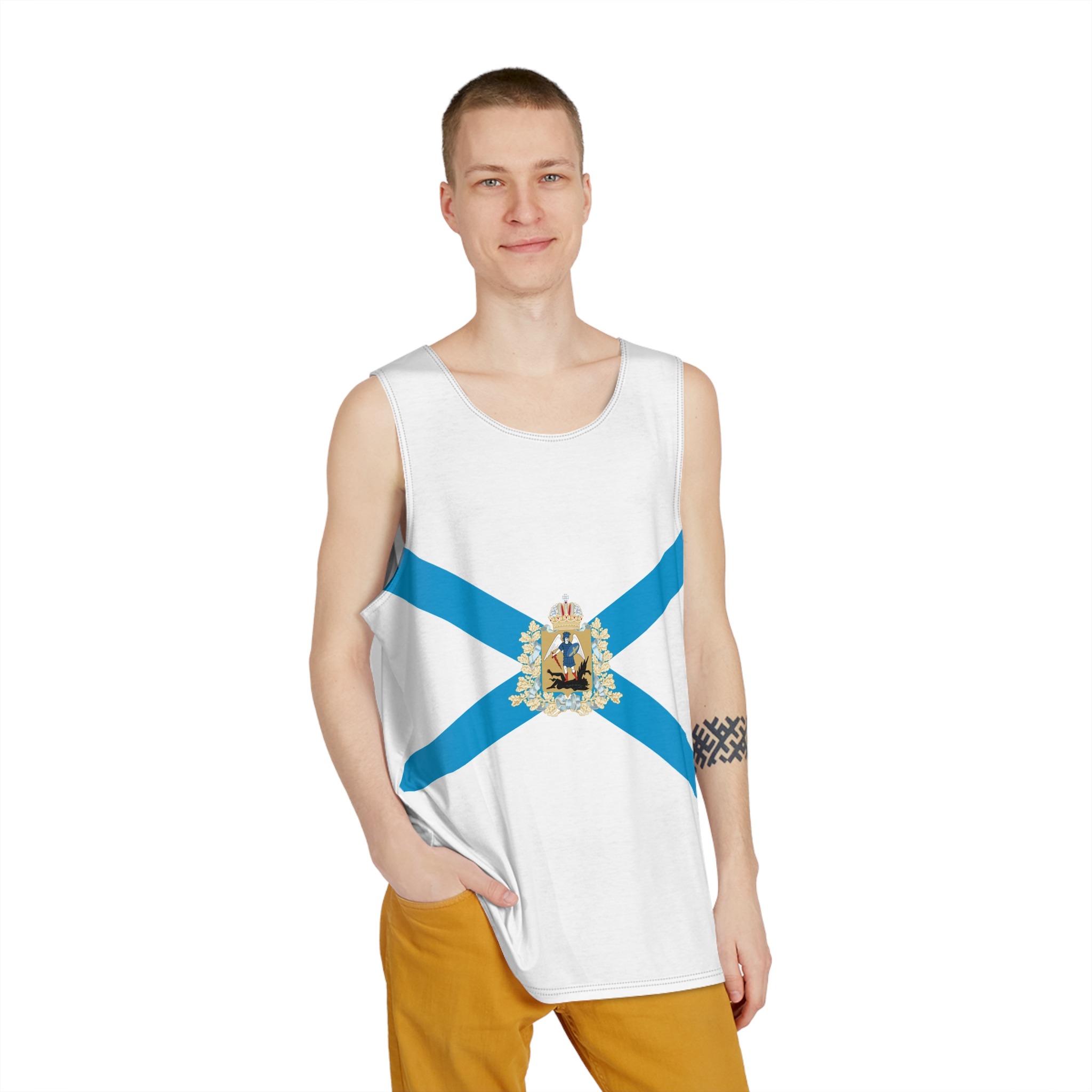 Flag of Arkhangelsk Oblast Mens Tank Aop - Image 3