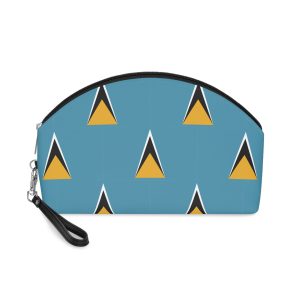 National Flag Saint Lucia With Iconic Triangles Makeup Bag