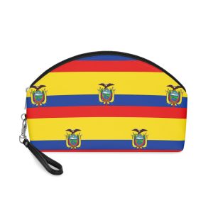 Flag Ecuador Yellow Blue Red Horizontal Banner With Coat Arms Symbolizing Independence Makeup Bag