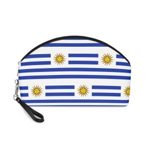 Flag Uruguay Official National Banner With Blue White Horizontal Stripes Golden Sun Makeup Bag