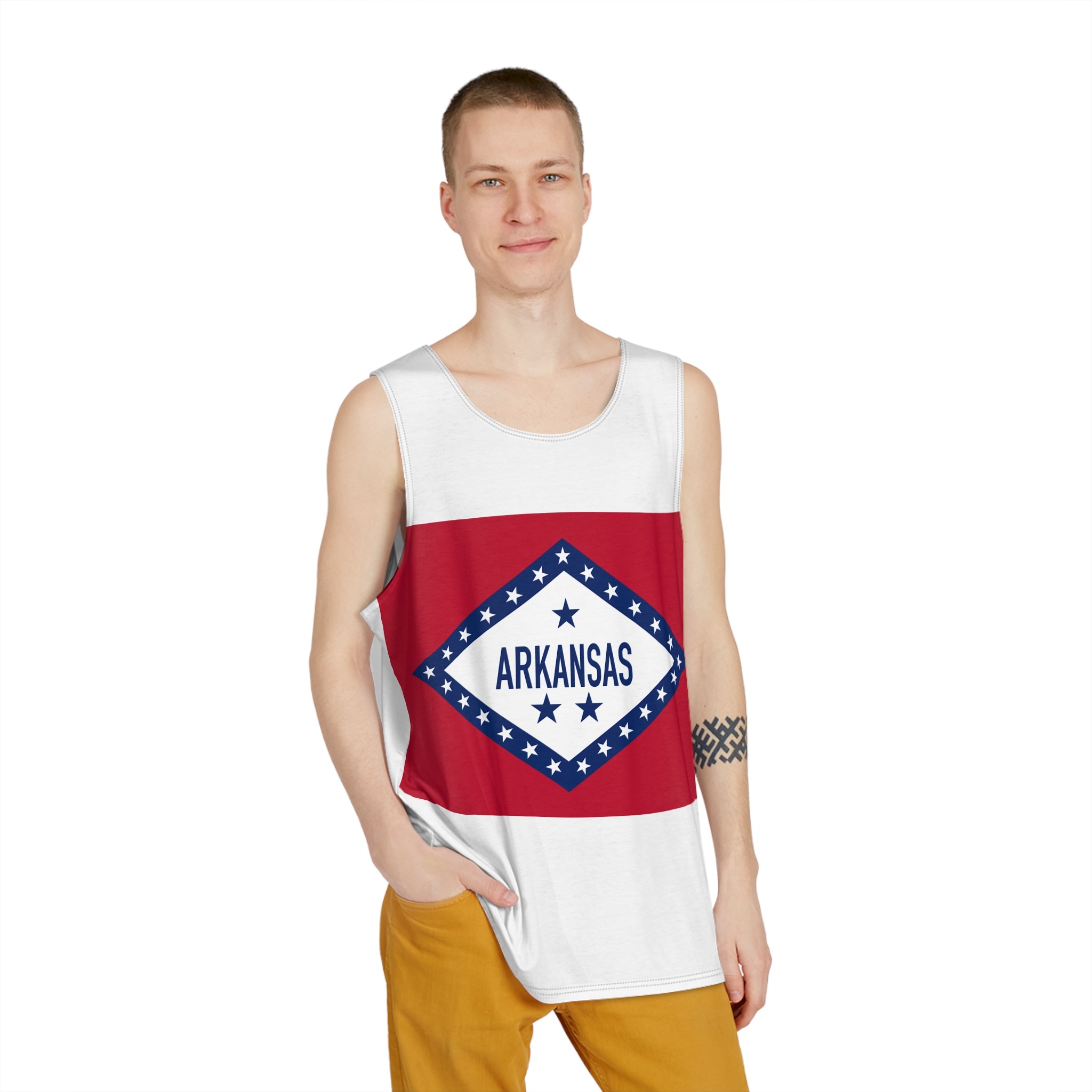 Flag of Arkansas (1913–1923) Mens Tank Aop - Image 3