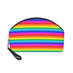 Rainbow Flag Lgbt Pride Flag With Six Horizontal Stripes Global Symbol Lgbtq Rights Diversity Equali Makeup Bag