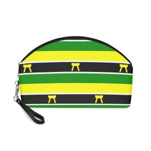 Flag Ashanti Black Yellow Red Stripes With Golden Symbol Ashanti Cultural Ghanaian Makeup Bag