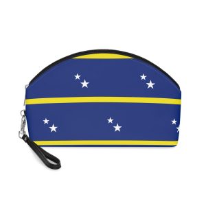 Flag Curacao Blue Field With Yellow Stripe White Stars Caribbean National Flag Makeup Bag
