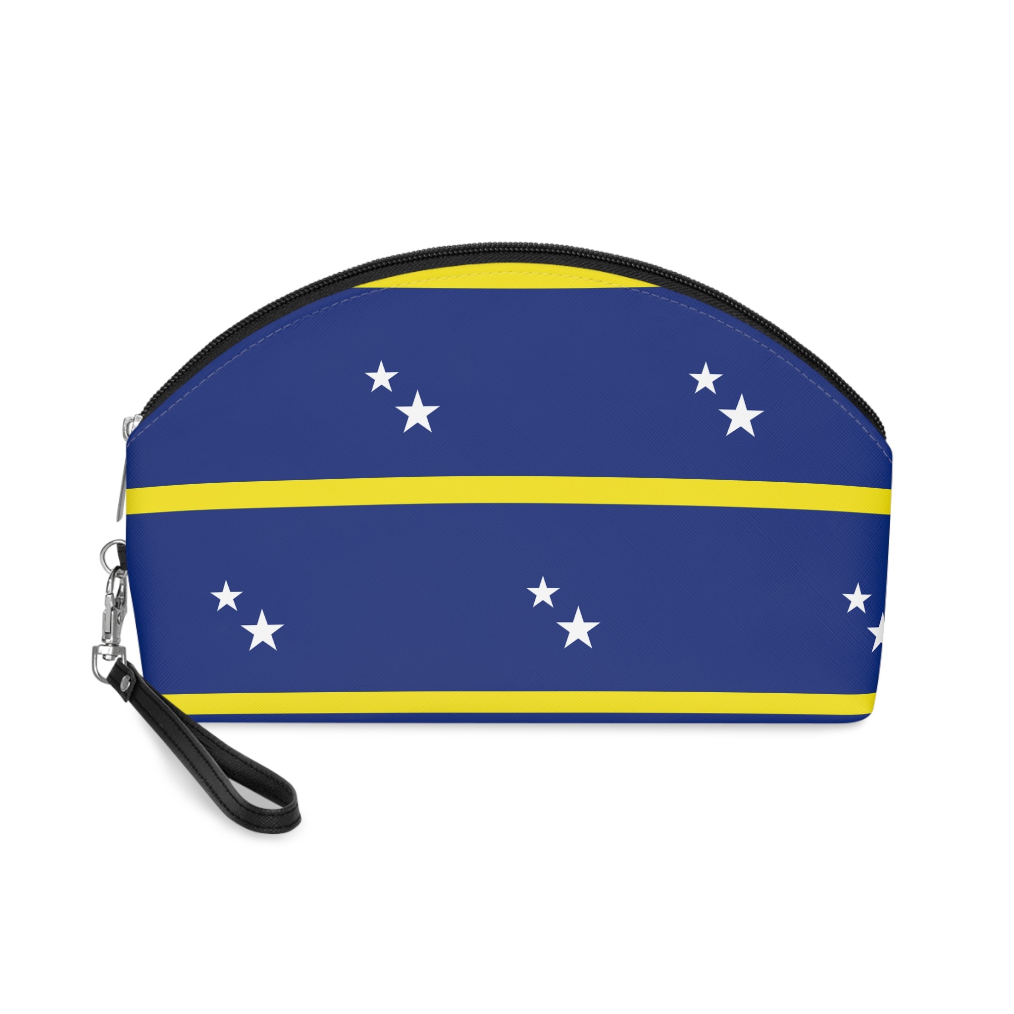 Flag Curacao Blue Field With Yellow Stripe White Stars Caribbean National Flag Makeup Bag