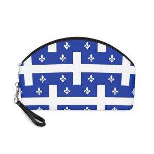 Flag Quebec Fleurdelise Blue White Provincial Banner Symbol Quebecois Culture Identity Heritage Makeup Bag