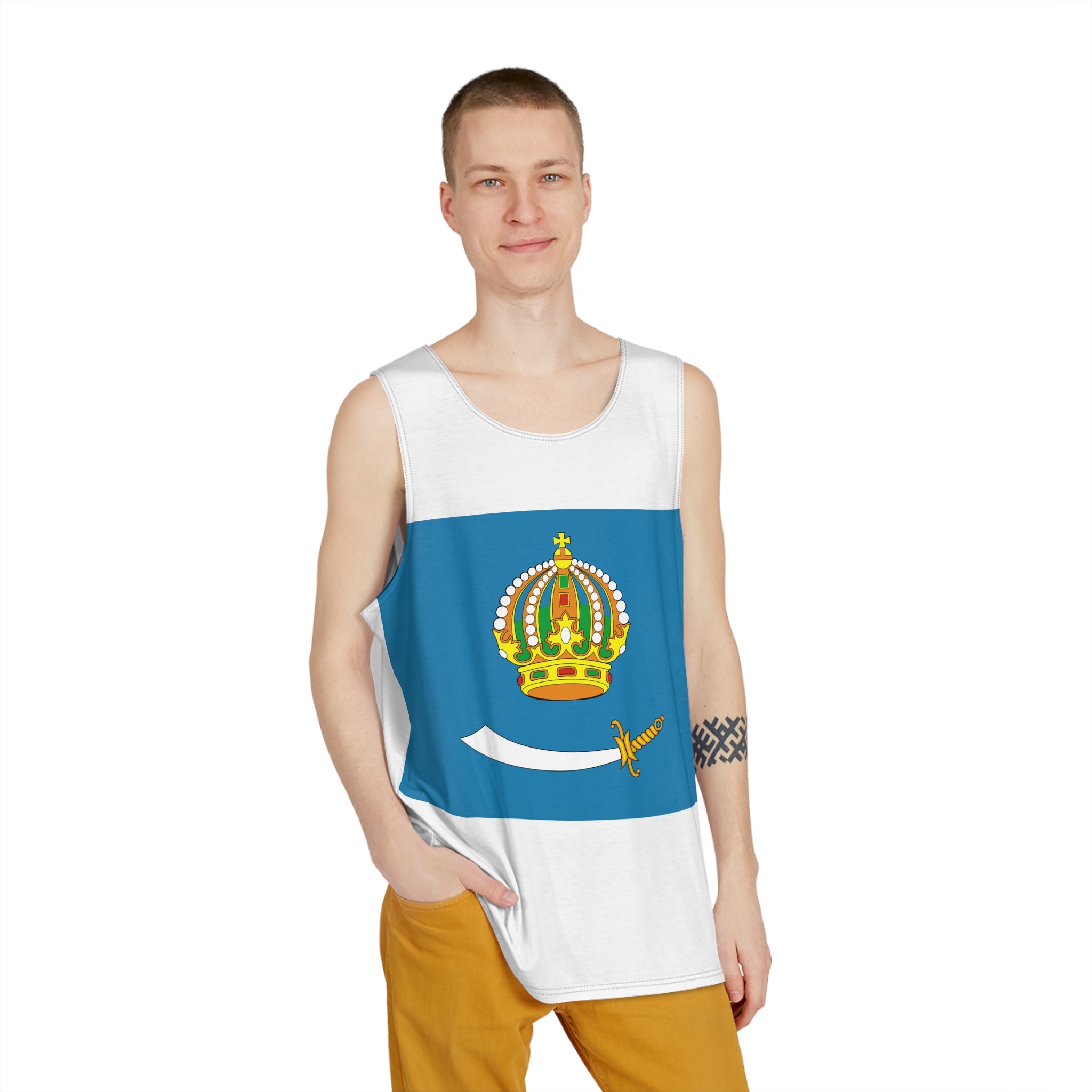 Flag of Astrakhan Oblast Mens Tank Aop - Image 3