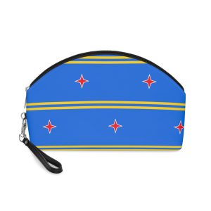 Flag Aruba Light Blue Field With Red Star Yellow Stripes Caribbean Island National Flag Makeup Bag
