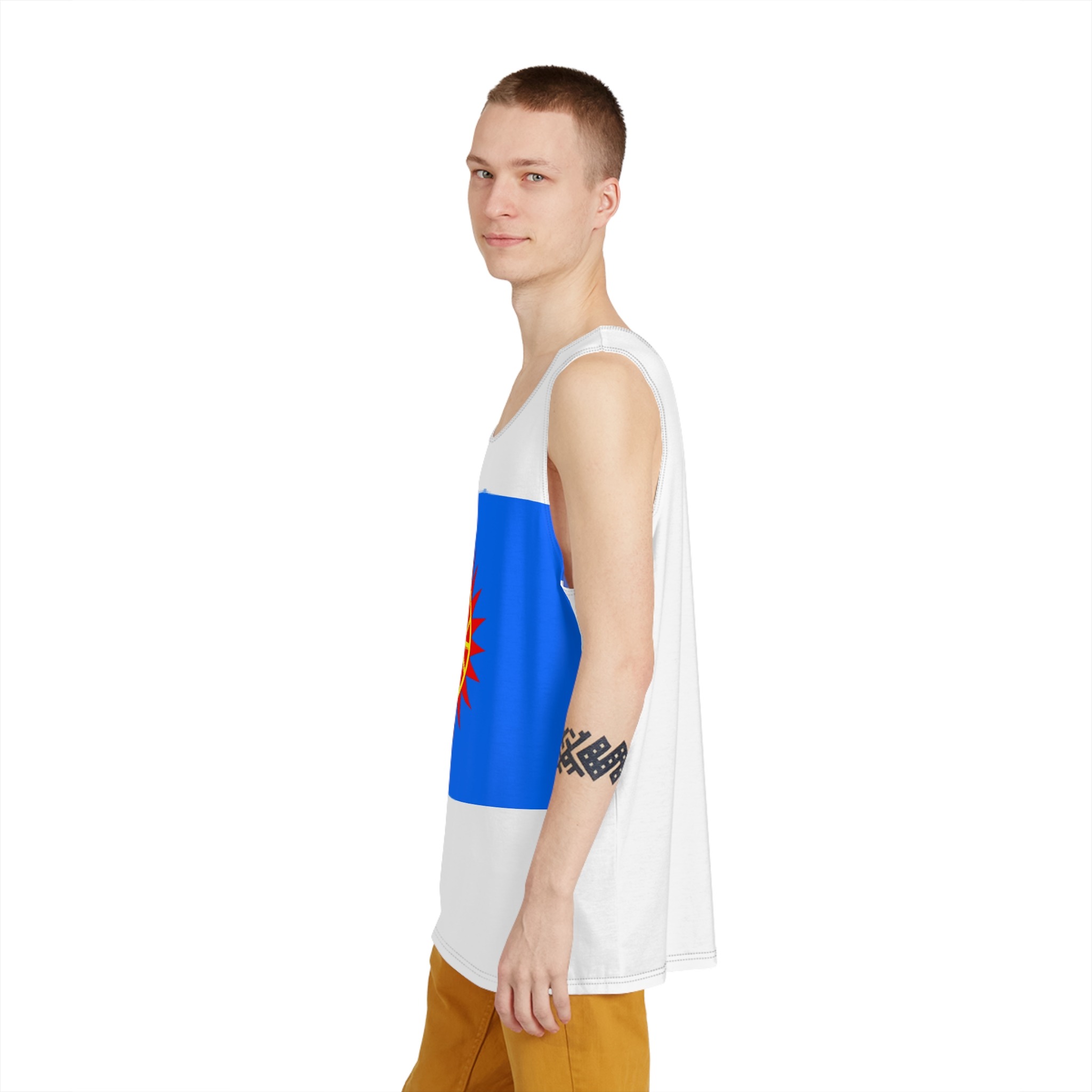 Flag of Obukhiv Raion Mens Tank Aop
