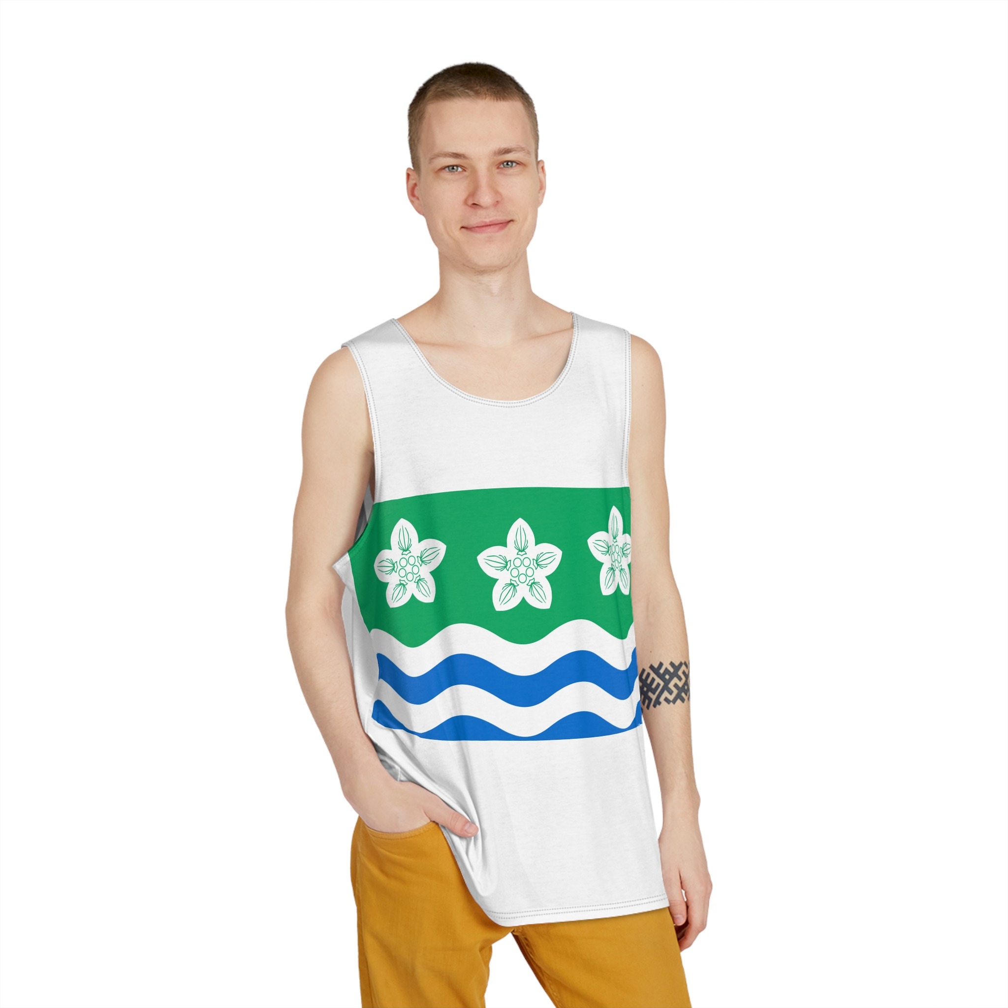 Cumberland Flag Red Gold Traditional Banner Historic County Flag Cumberland United Kin Mens Tank Aop - Image 3