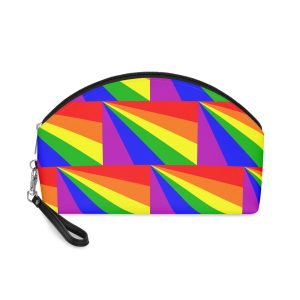 Diversity Flag Inclusive Pride Banner With Rainbow Stripes Black Brown Color Makeup Bag