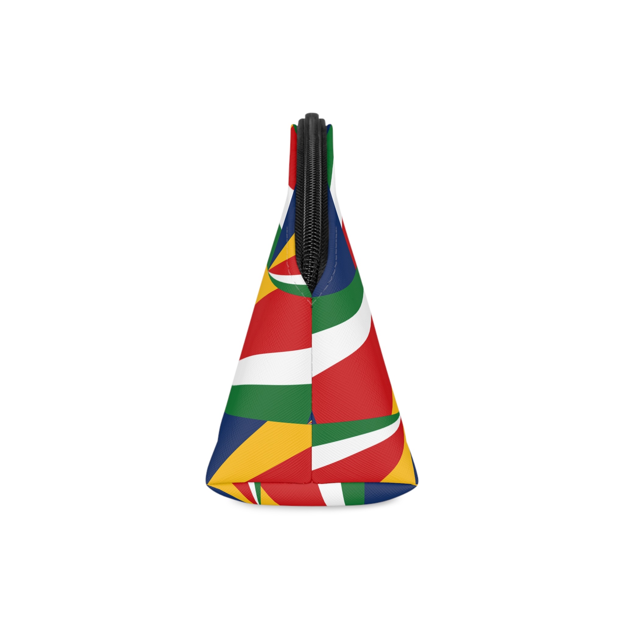 Seychelles National Flag Multicolor Diagonal Stripes Blue Yellow Red White Green Makeup Bag - Image 4