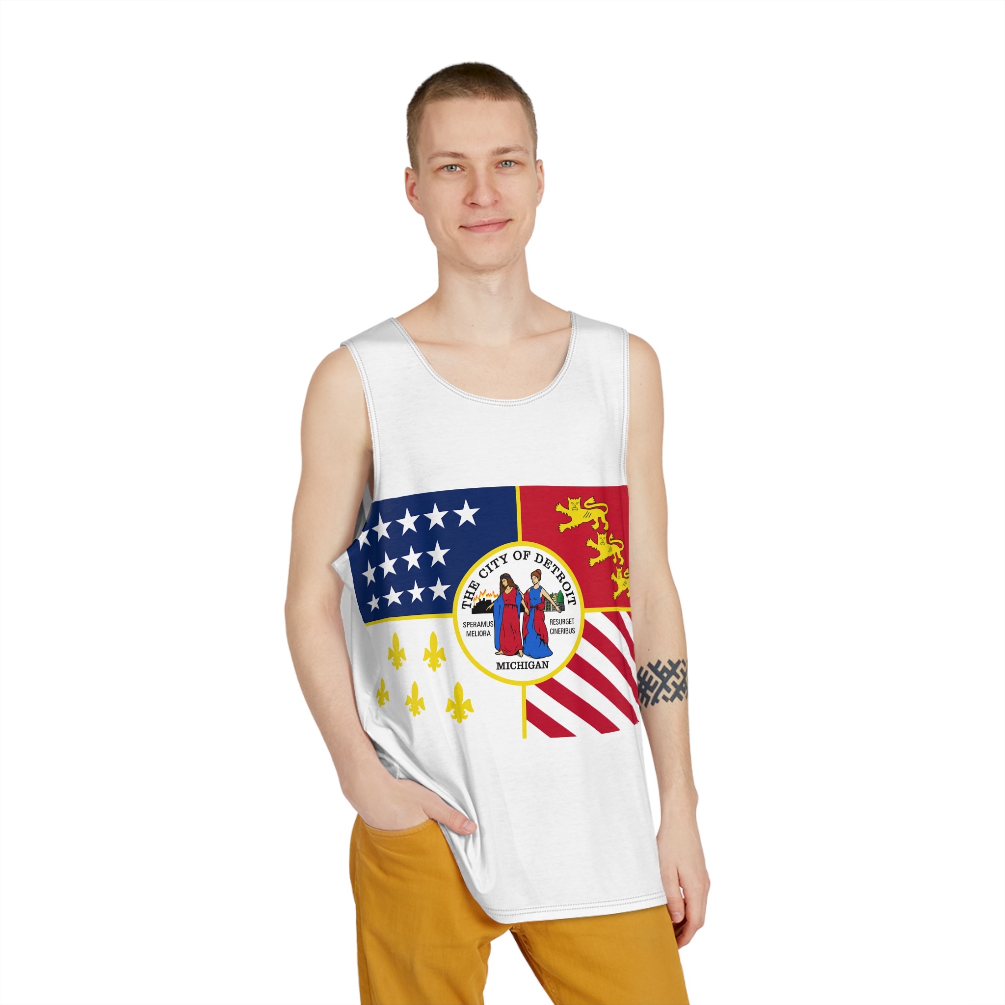Flag of Detroit Mens Tank Aop - Image 3