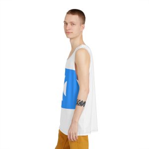 Blue White Flag With Cross It Mens Tank Aop