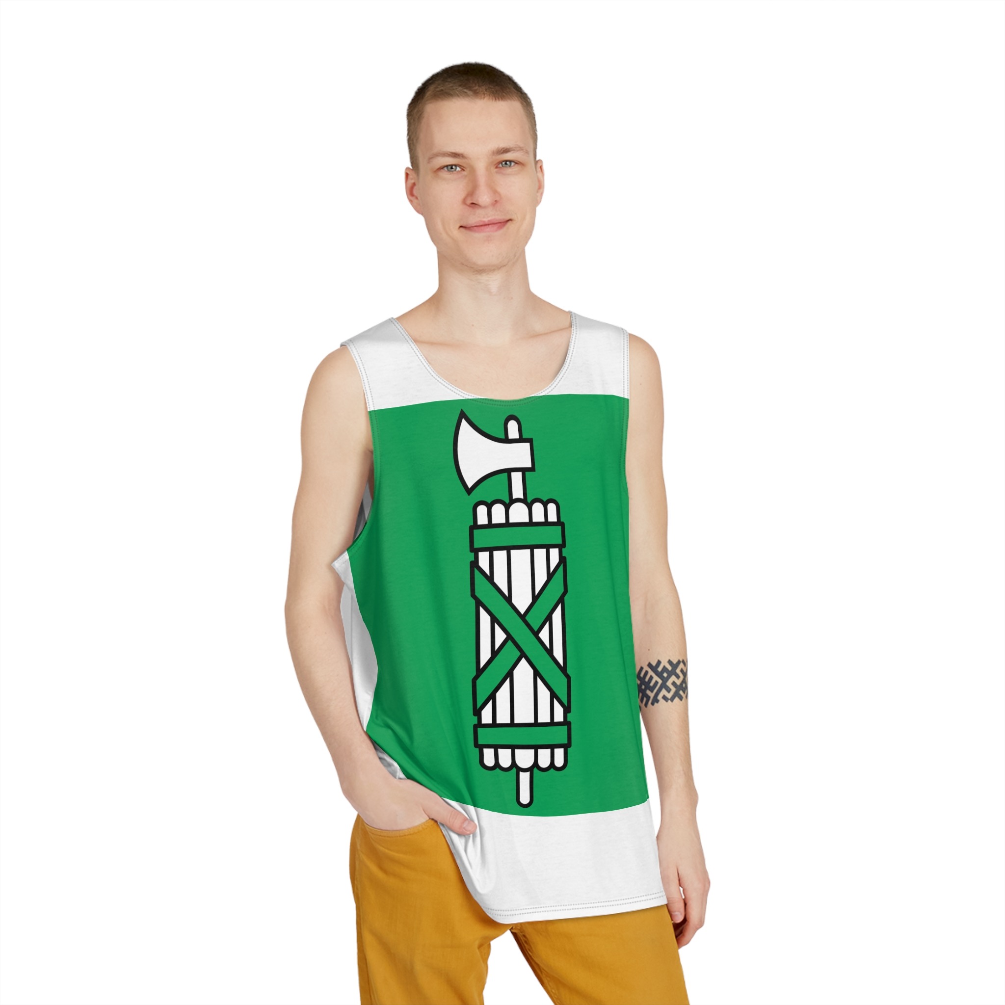 Flag of Canton of Sankt Gallen Mens Tank Aop - Image 3