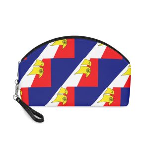 Flag Francoterreneuviens Red White Blue Banner Symbolizing Frenchspeaking Heritage Community Newfoun Makeup Bag
