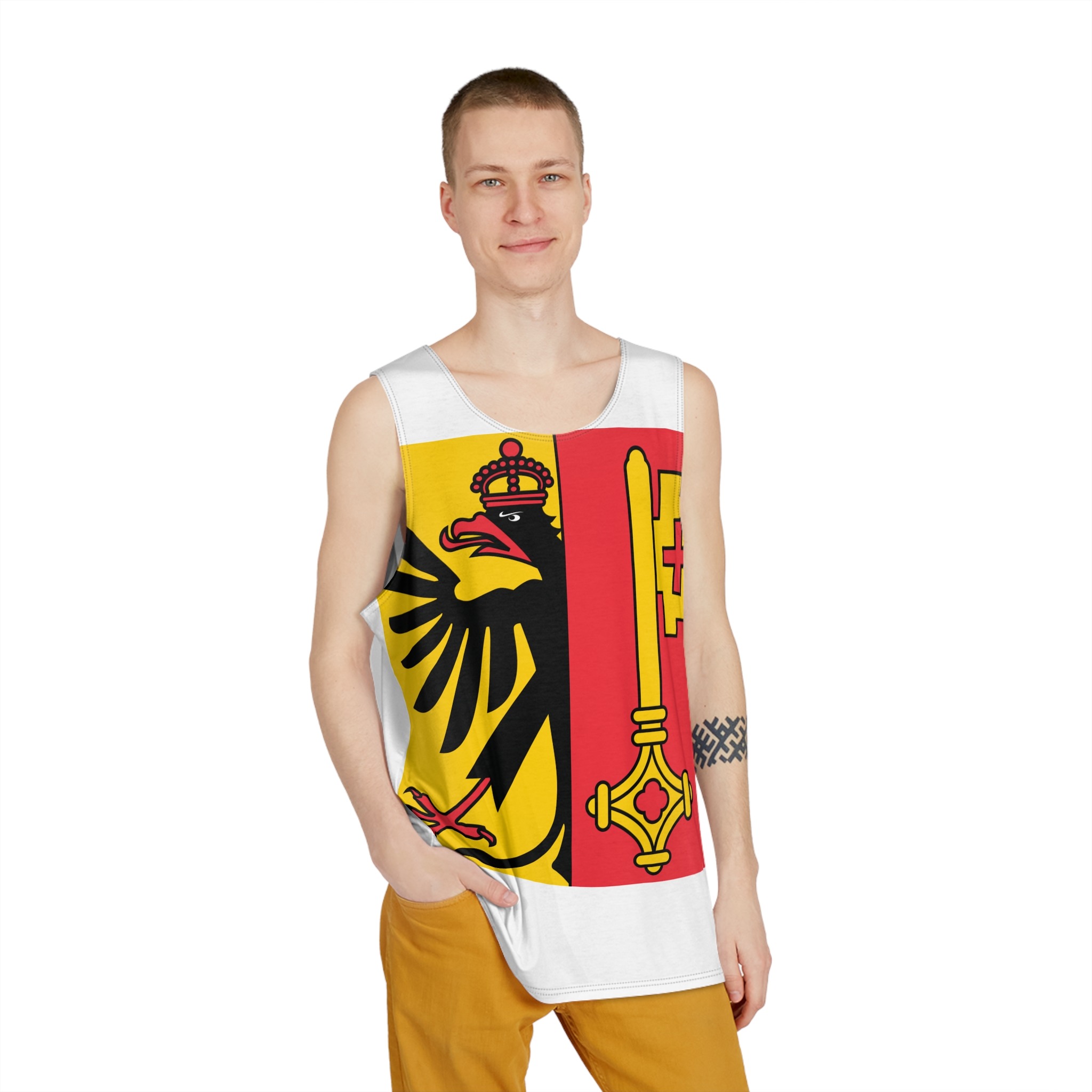 Flag of Canton of Geneva Mens Tank Aop - Image 3
