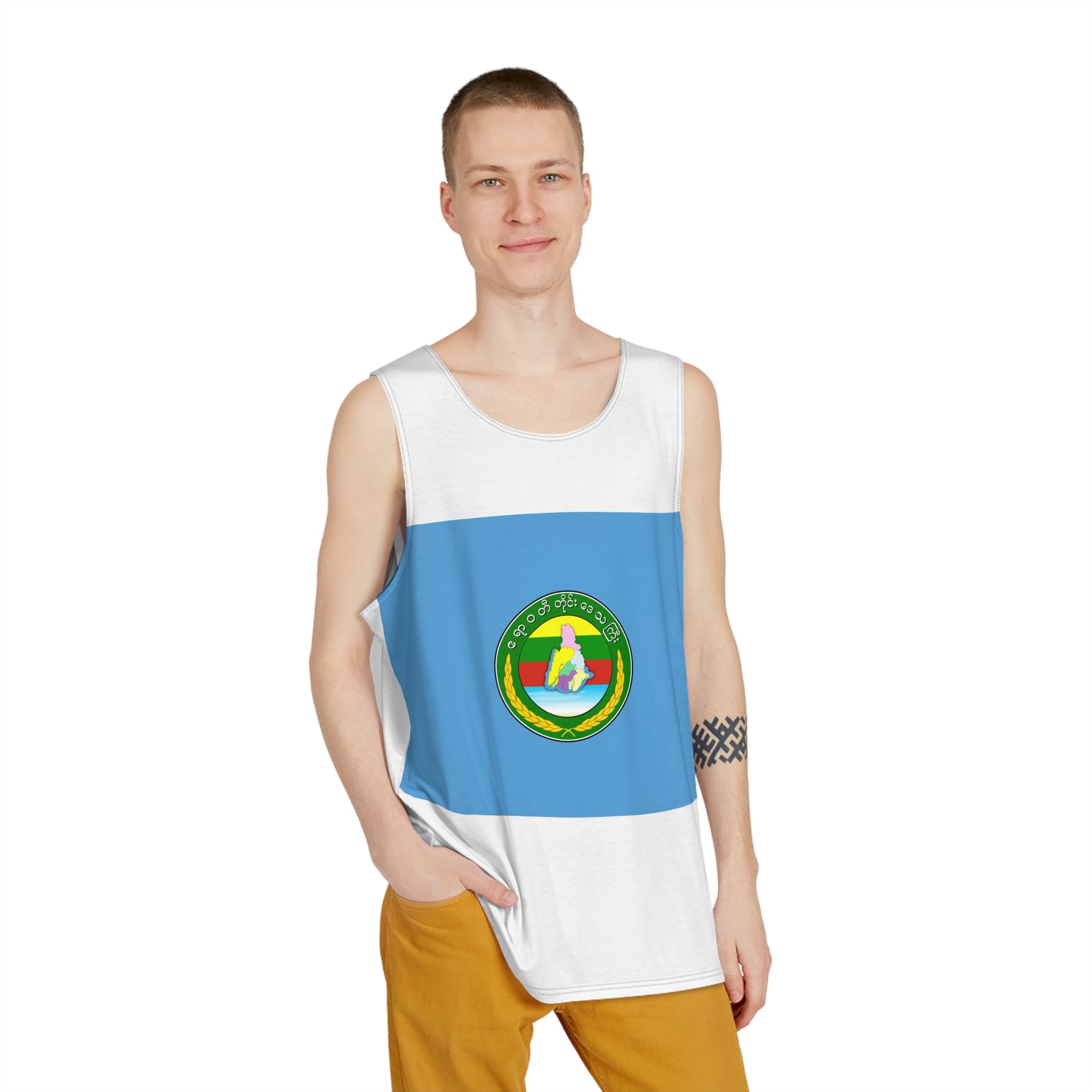 Flag of Ayeyarwady Region Mens Tank Aop - Image 3