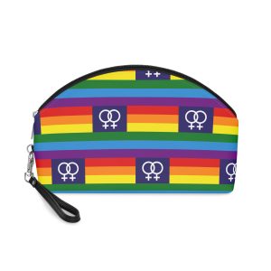 Lesbian Pride Double Venus Canton Rainbow Flag Makeup Bag