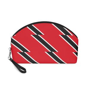 Flag Trinidad Tobago Red Field With Black Diagonal Stripe White Borders Caribbean Makeup Bag